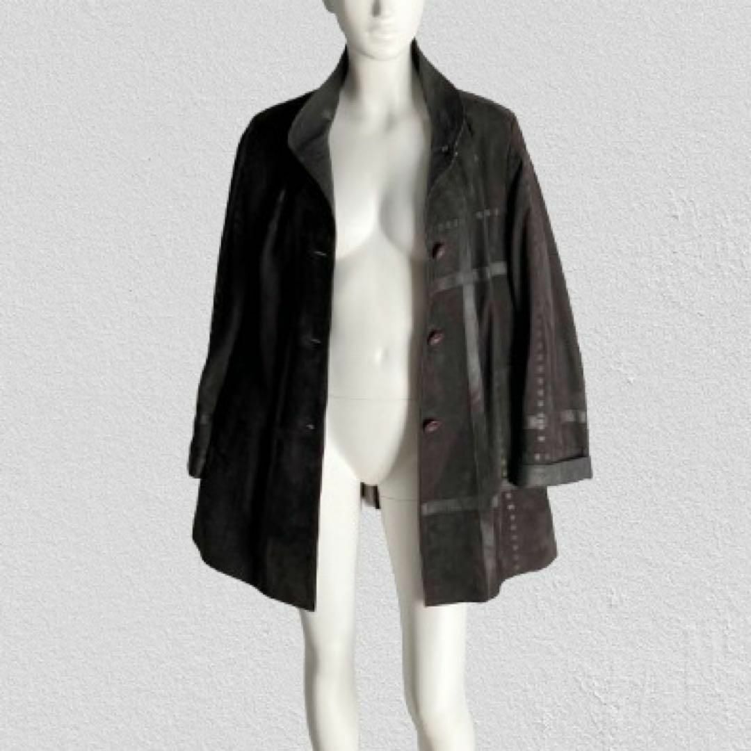 KIRCILAR クルジュラル 本革 レザー ロングコート ラインデザイン ダークブラウン レディース