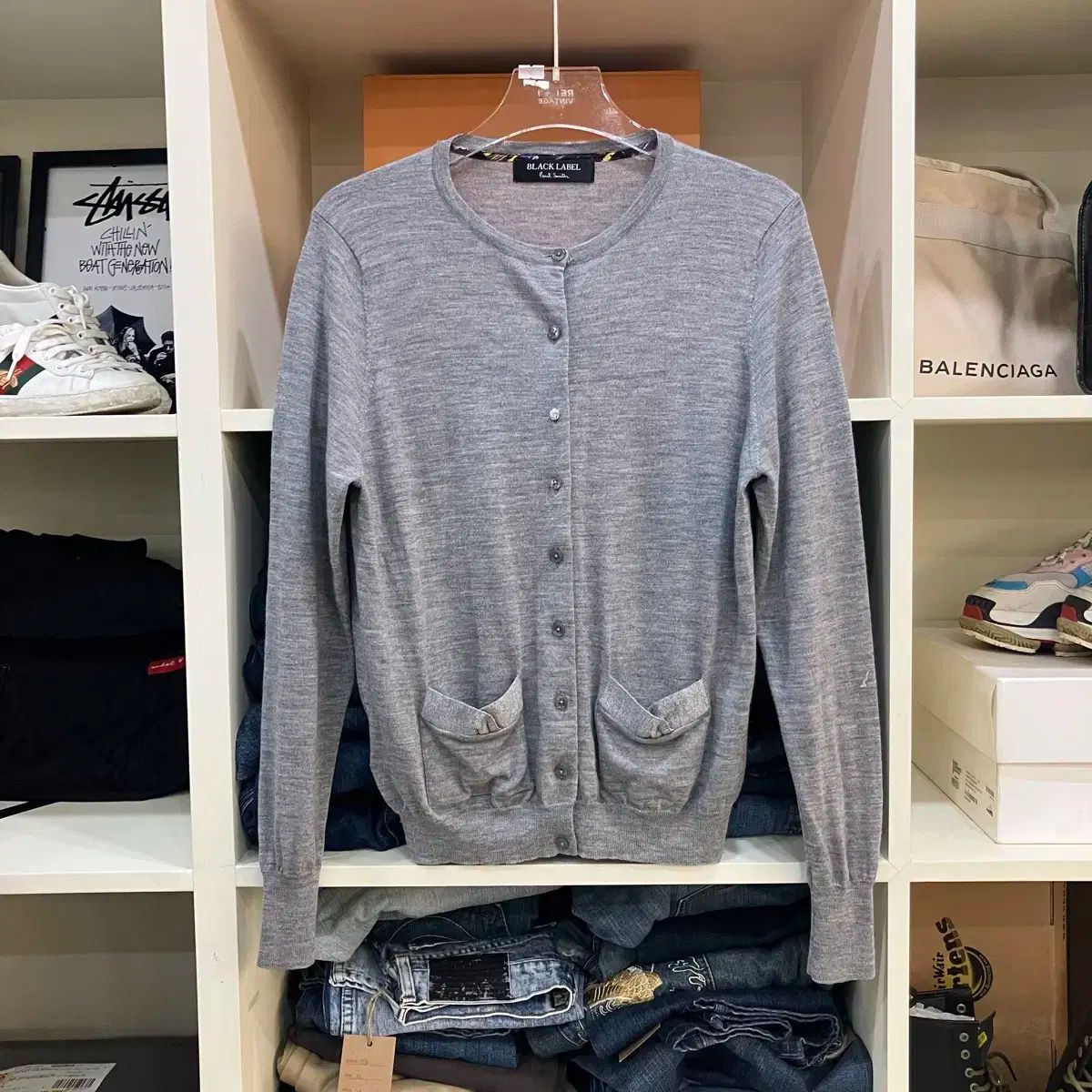 ポール スミス BLACK LABEL グレー カーディガン XXL