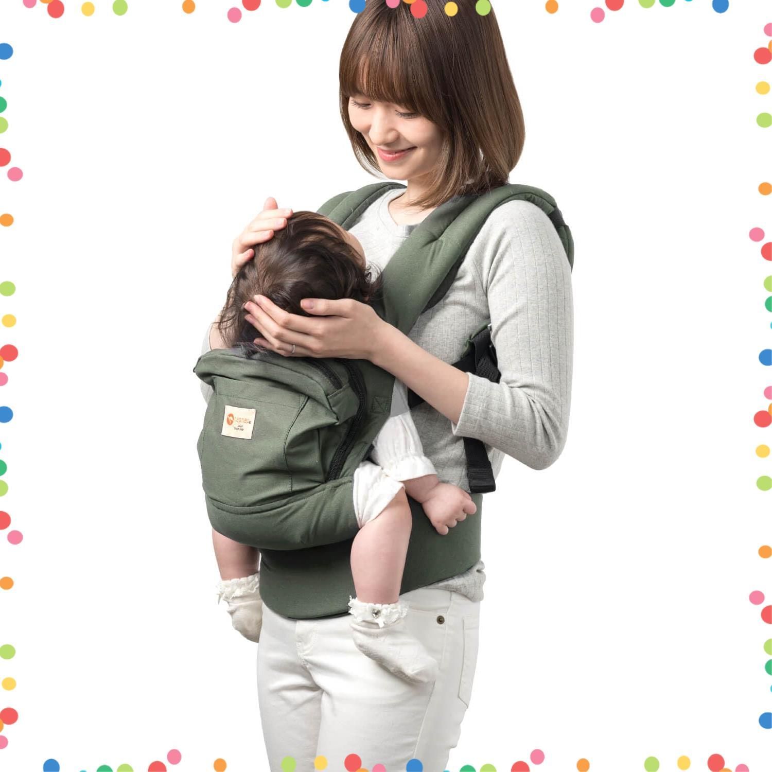 抱っこ紐 だっこひも おんぶ紐 抱っこ おんぶ napnap ナップナップ 暑さ対策 オールシーズン ベビーキャリー BASIC ベーシック カーキオリーブ