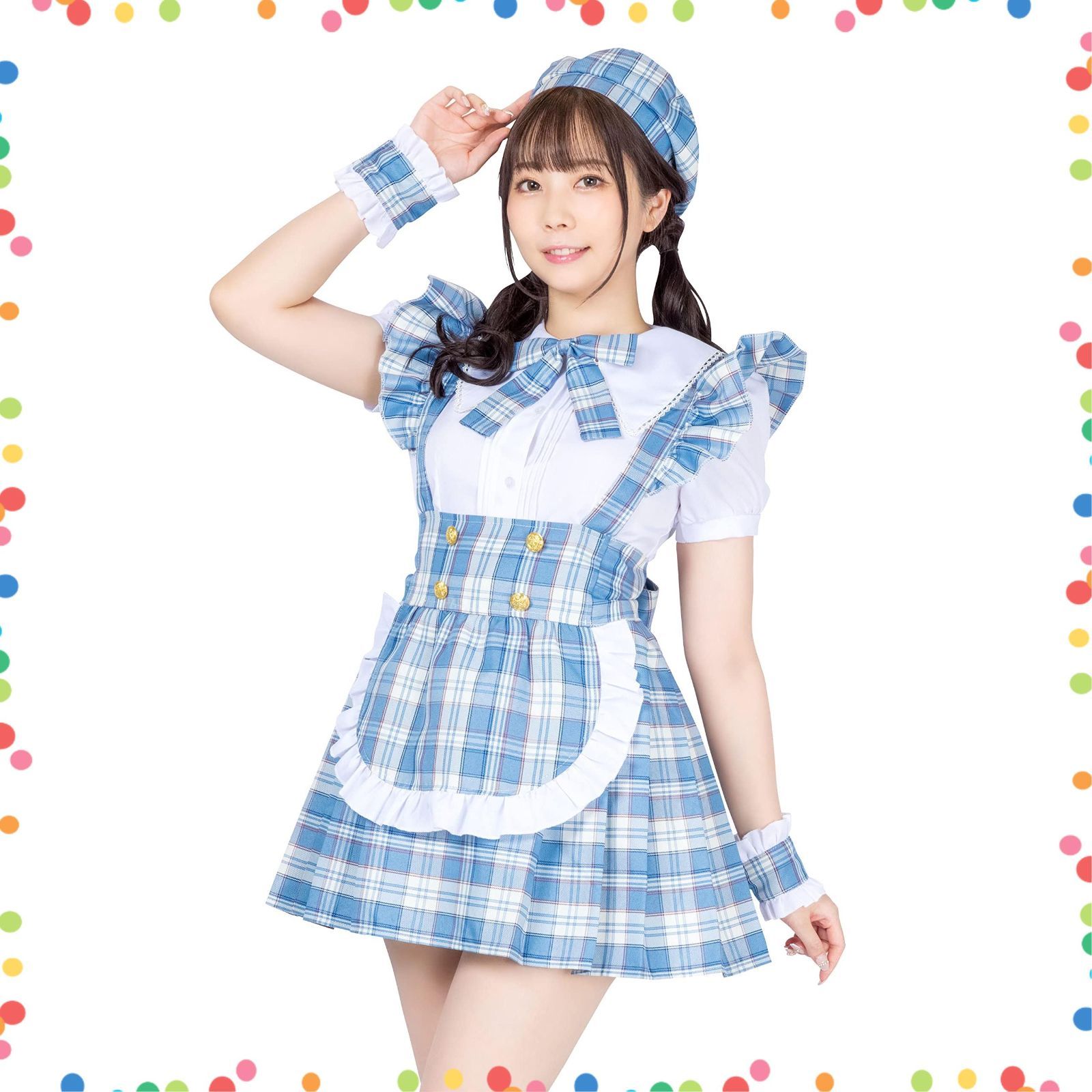 クリアストーン Clearstone リリカルパレット コスプレ ハロウィン アイドルチェックメイド レディース ブルー