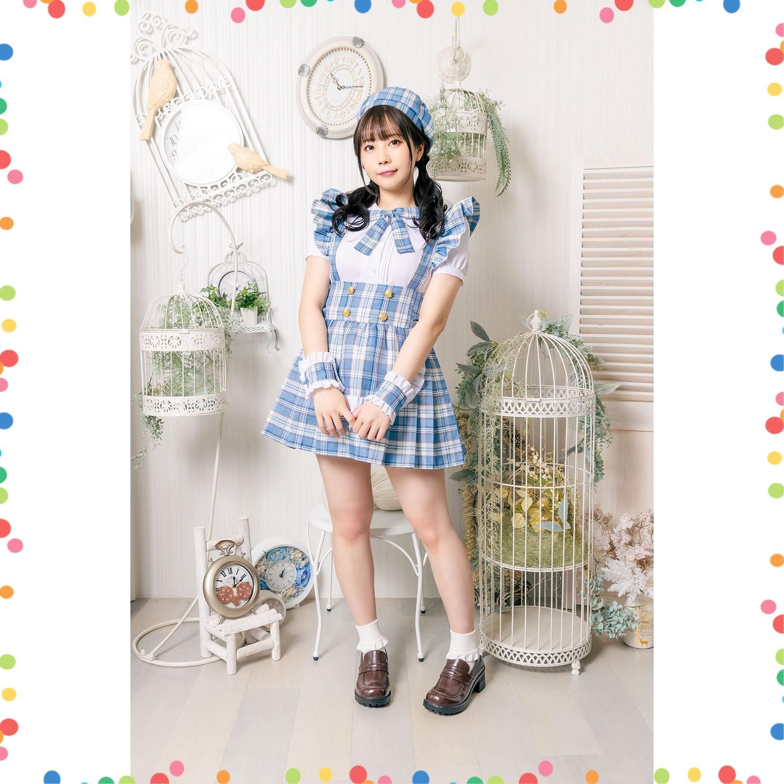 クリアストーン Clearstone リリカルパレット コスプレ ハロウィン アイドルチェックメイド レディース ブルー