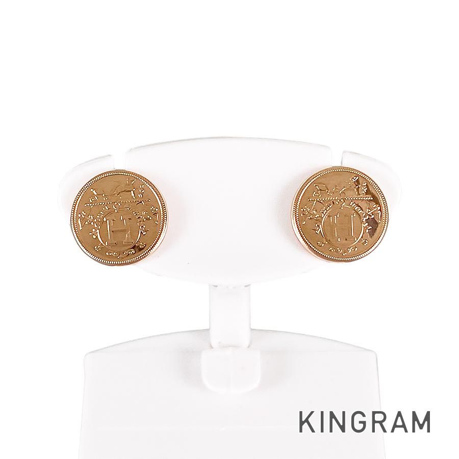 エルメス HERMES エクスリブリス TPM K18PG ピアス sss