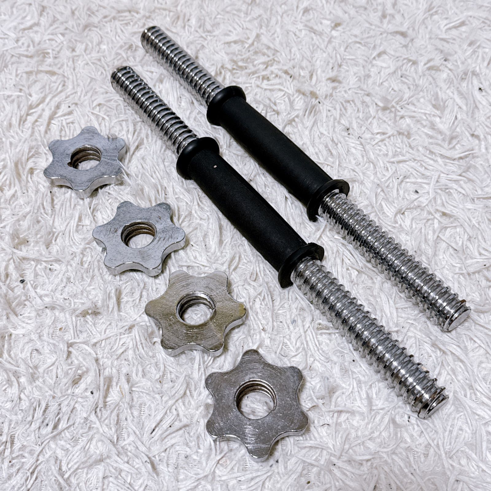 ダンベルシャフト ダンベルシャフト スクリューシャフト 約38cm 24mm口径約24mm カラー付