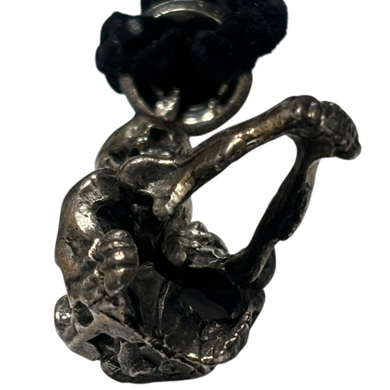  CHROME HEARTS クロムハーツ FOTI BUFORD LEATHER BRAID フォティ ビュフォード スカル ペンダント ＆ レザー ブレード 革紐 シルバー ブラック コラボ ネックレス アクセサリー