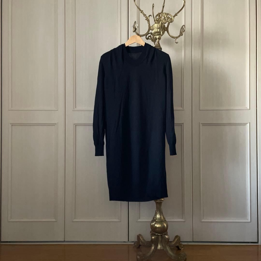 Maison Margiela メゾン マルジェラ ニット ワンピース 黒 ブラック BLACK クロ くろ お呼ばれ デート オフィスカジュアル 食事会 無地