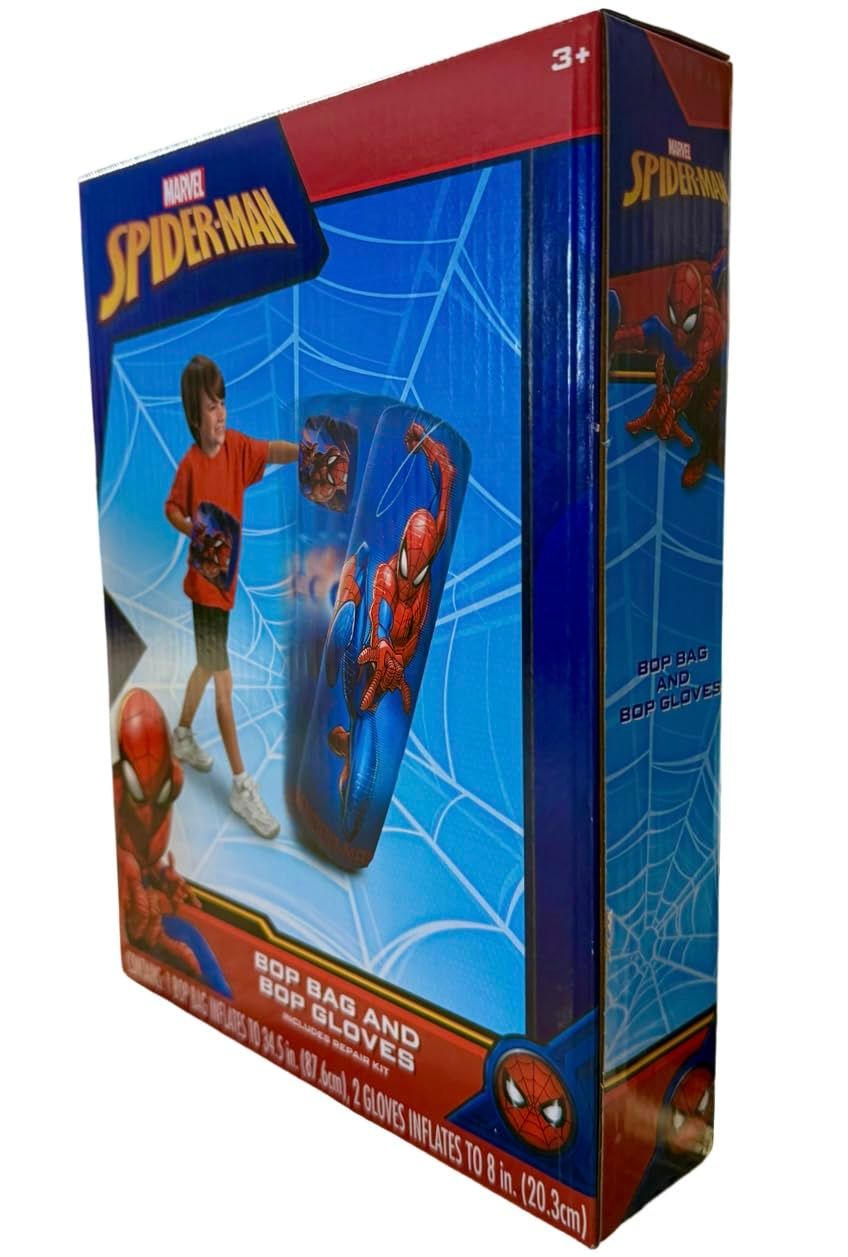  スパイダーマン 空気注入式バップバッグ バップグローブセット 子供用パンチングバッグ グローブ付き 自立式 スーパーヒーロー ブローアップ バウンシング ボクシングバッグ エクササイズ用 丈夫 高耐久 屋内外用 34 5インチ その他 おもちゃ