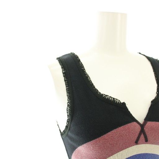  ヒステリックス Hysterics タンクトップ キーネック ヒスガール プリント レース 黒 ブラック 2 CR-2660 YT タンクトップ トップス