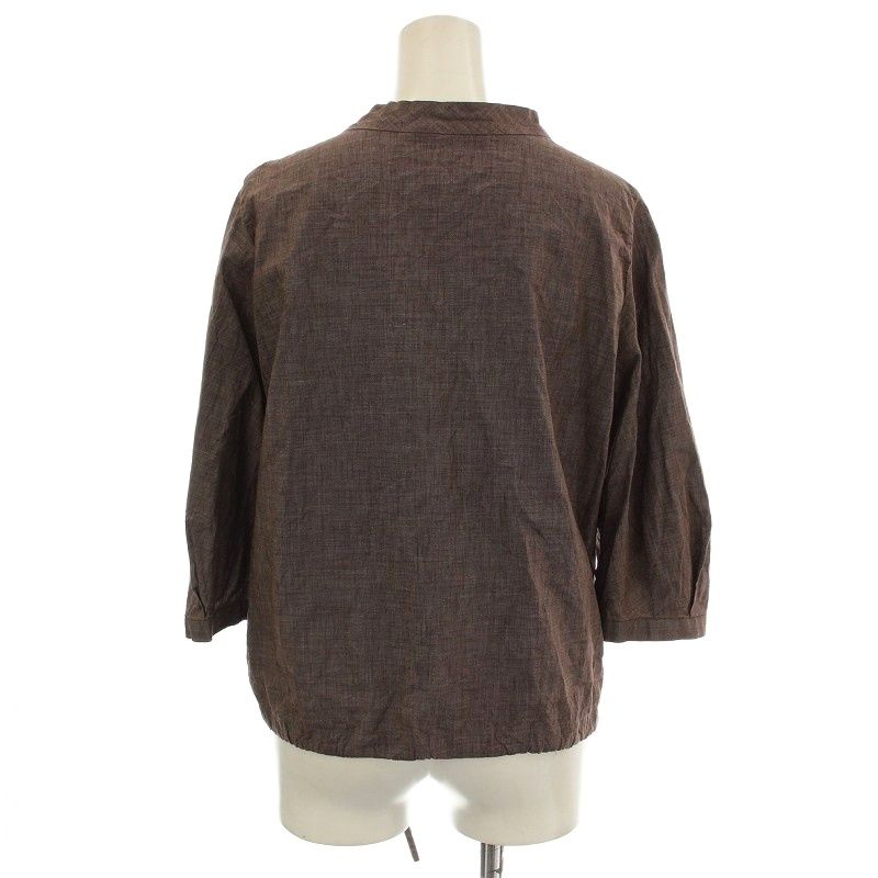 フォーティーファイブアールピーエム 45R 45rpm ノー シャツ ブラウス 七分袖 2 焦げ茶 ブラウン 7063058 G