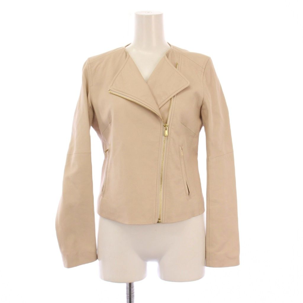 【極美品】ANAYI アナイ ノーカラー レザージャケット ジップ 羊革 38 極美品】ANAYI アナイ ノーカラー レザージャケット ジップ 羊革 38