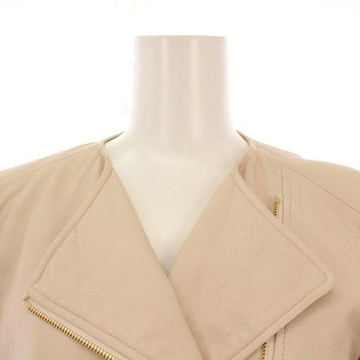 アナイ ANAYI レザージャケット 羊革 ノーカラー アウター ジップ