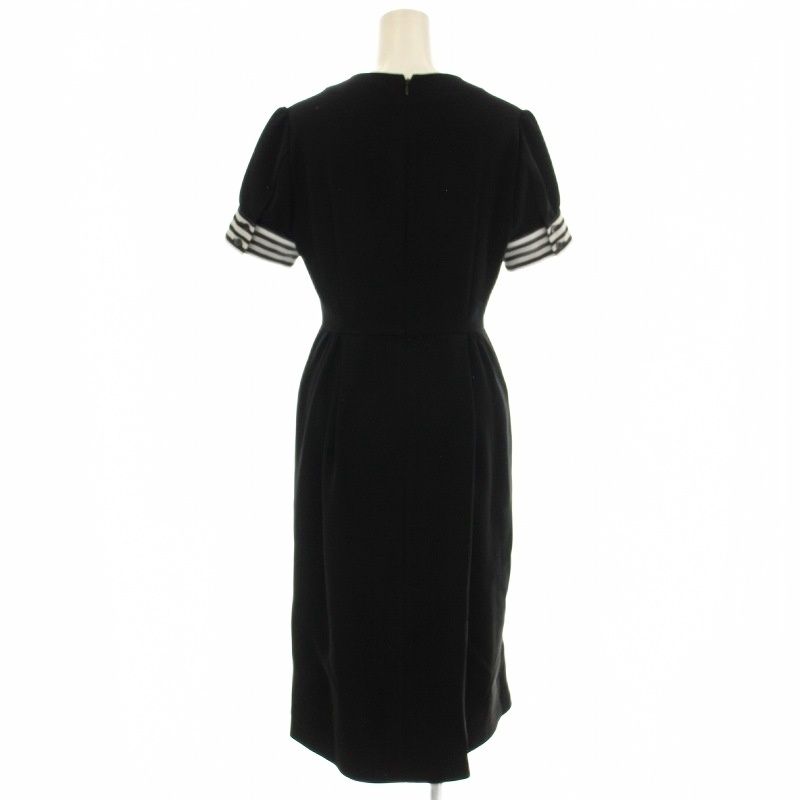 ボーダーズアットバルコニー BORDERS at BALCONY ワンピース 半袖 ボーダー ロング 36 黒 ブラック BD 1711-3 E-03 G