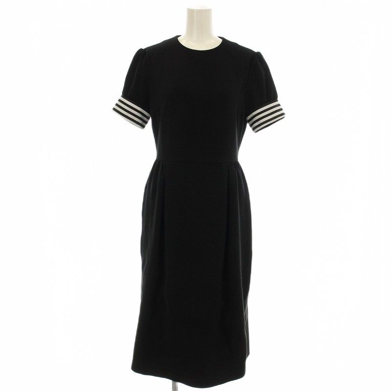 ボーダーズアットバルコニー BORDERS at BALCONY ワンピース 半袖 ボーダー ロング 36 黒 ブラック BD1711-3E-03 G