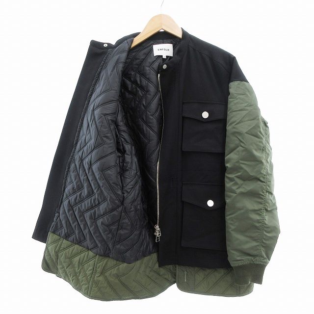 エンフォルド ENFOLD Fine Woolギャバ ミリタリーコート ジャケット