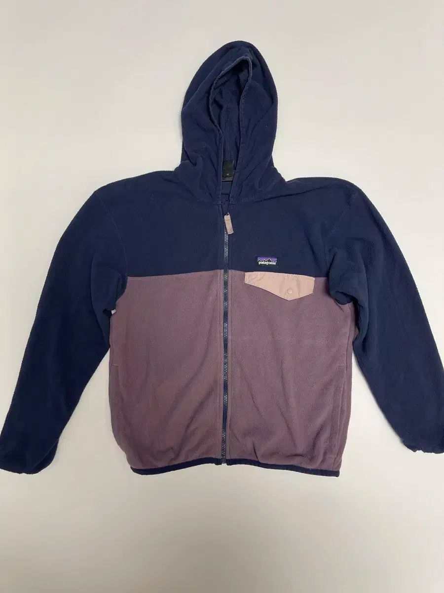 パタゴニア キッズ ユニセックス フリース フーディ ジップアップ ネイビー パープル