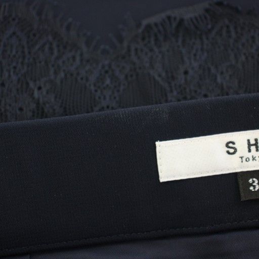 【中古】シートーキョー SHE Tokyo スカート ロング タイト プリーツ レース 花柄 36 紺 S-SK-80 レディース シートーキョー SHE Tokyo スカート ロング タイト プリーツ レース 花