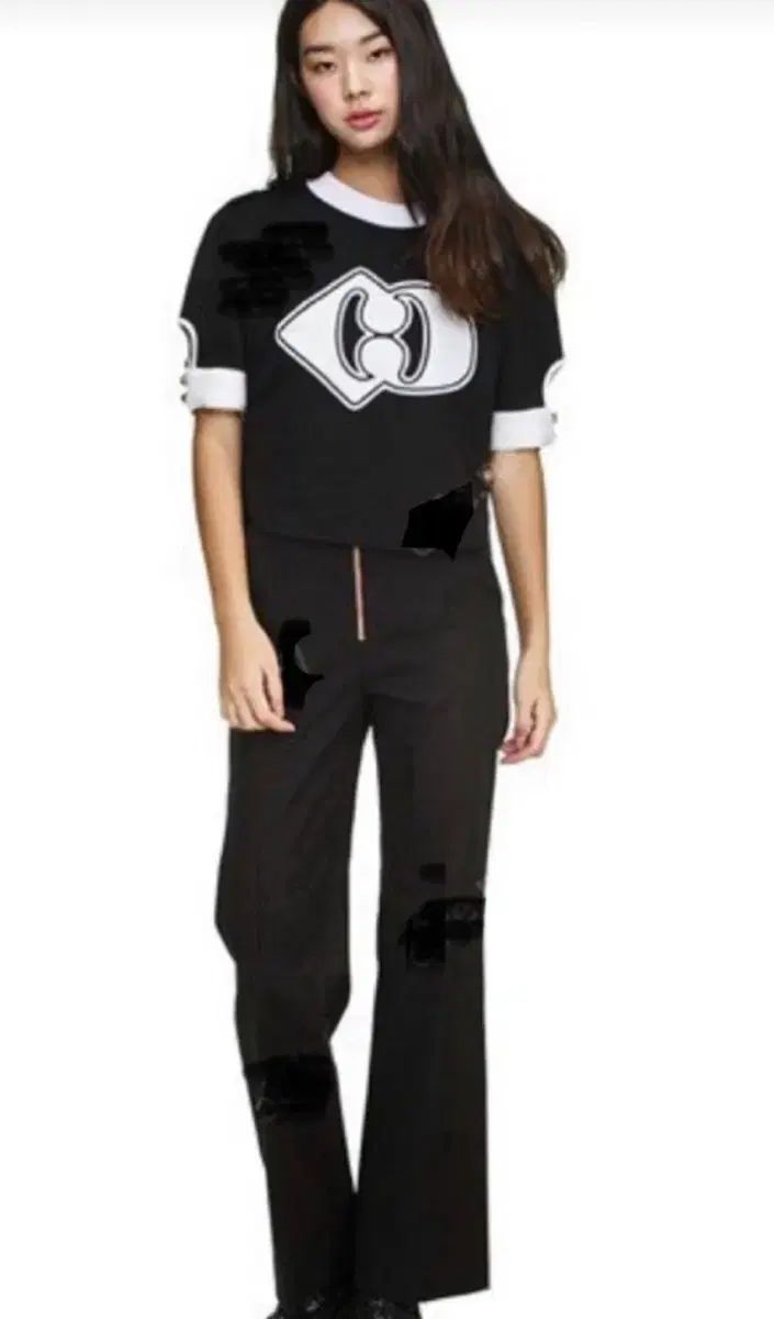 ラッキーシュエトゥ ジッパーPOINT ブラックパンツ 55