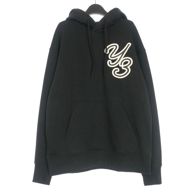 近年モデル✨ヨウジヤマモト 3 ロゴ パーカー ワンポイント L ブラック ワイスリー Y-3 ヨウジヤマモト YOHJI YAMAMOTO BLACK GFX HOODIE ロゴ