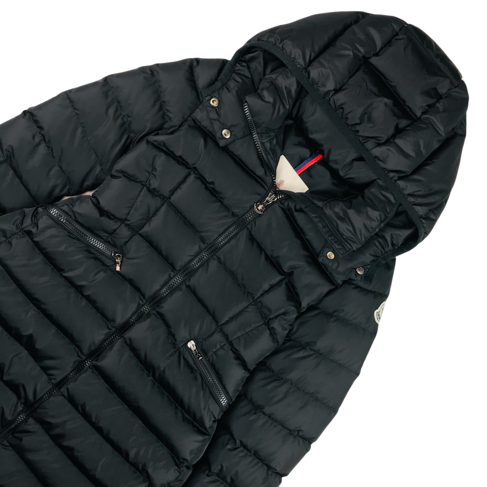 美品★モンクレール・CHARPALワッペン ファー付ダウンコート(XS相当)別注 美品☆MONCLER・モンクレール CHARPAL ガールズ ブランドアイコン