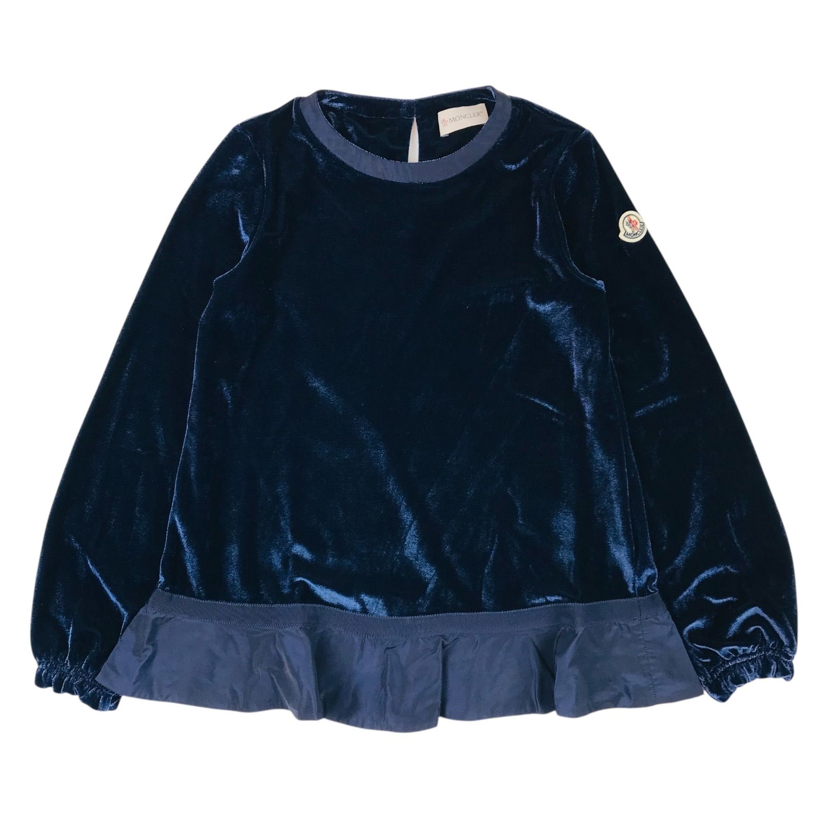 MONCLER モンクレール ガールズ ブランドアイコンワッペン付き フ ぺプラムデザイン ベロア素材 セットアップ 10 A 140㎝ チルドレン カジュアル 秋冬物 アウター ブランド