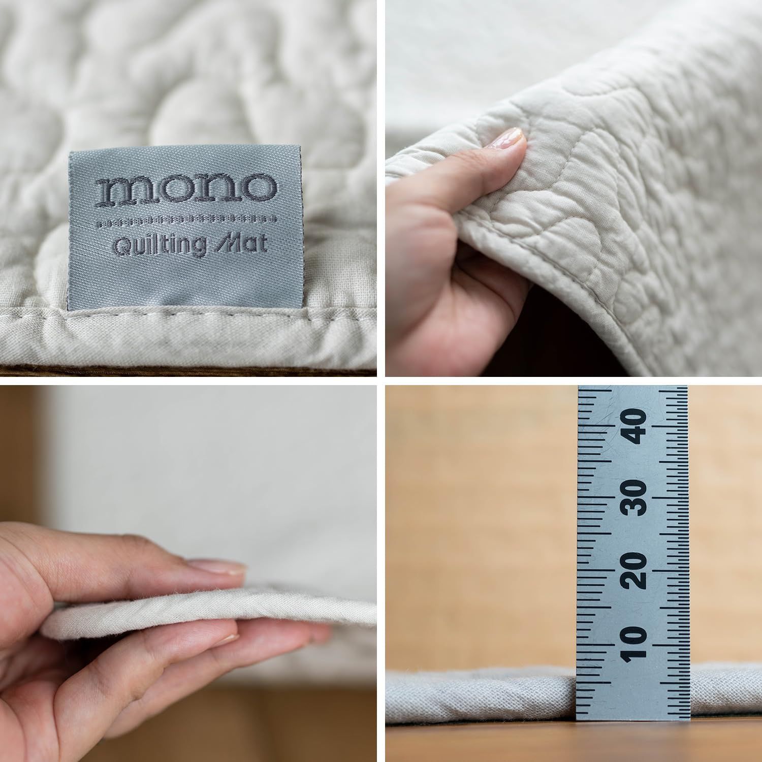 サヤンサヤン モノ イブル キルト くすみ KUSUMI 洗える ラグ マット 床暖 70x100 ミルクフォグ 白ホワイト