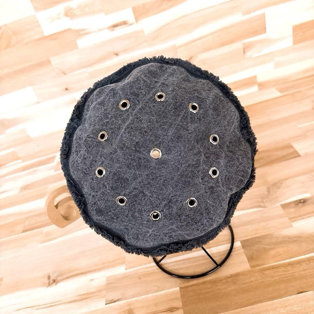 ベレー帽 グレー×銀