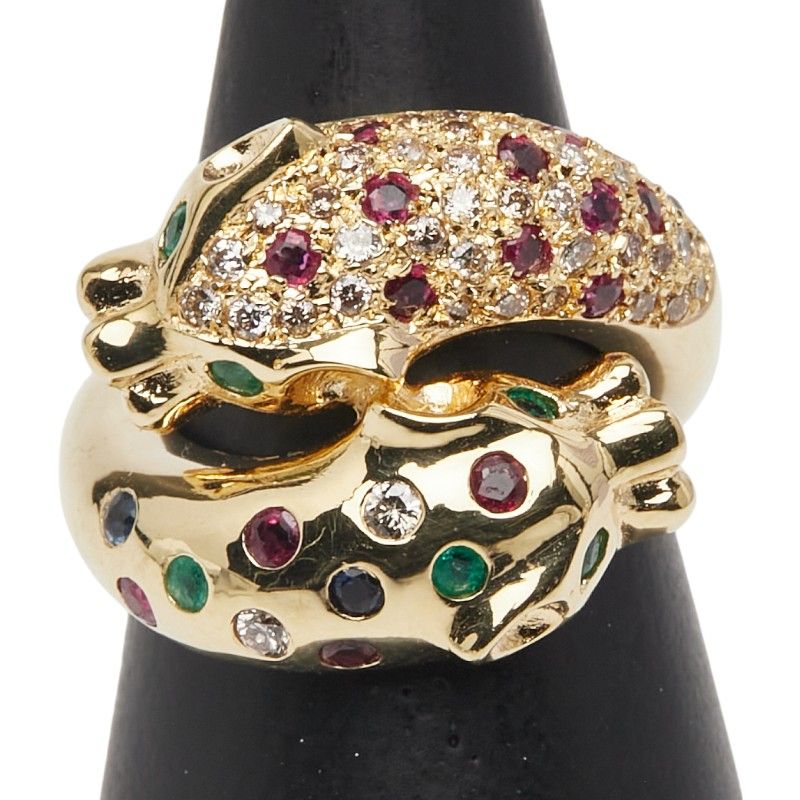 ノーブランド パンサー モチーフ K 18 YG イエローゴールド レディース no brand 240-43029