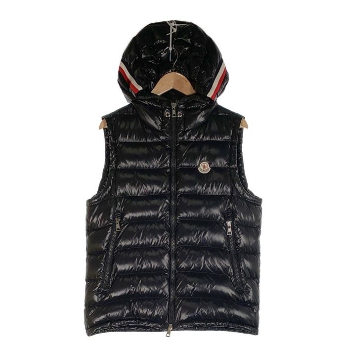 MONCLER★モンクレール★LANOUX★ブラック★ダウンベスト★0★正規品 MONCLER モンクレール LANOUX GILET LANOUX VEST ロゴワッペン ダウン