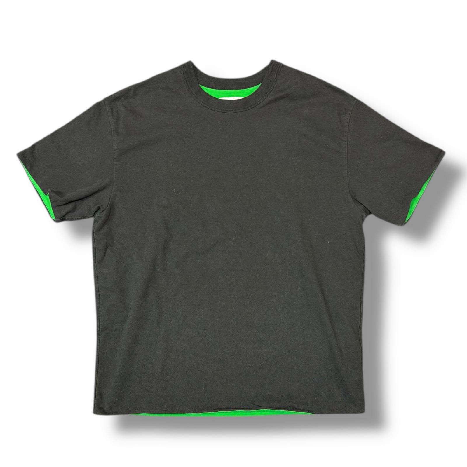 BOTTEGAVENETA DOBLE LAYER SUNRISE クルーネックTシャツ 半袖カットソー ダブルレイヤー ボッテガヴェネタ 661788 V16E0 ブラック M 2157M