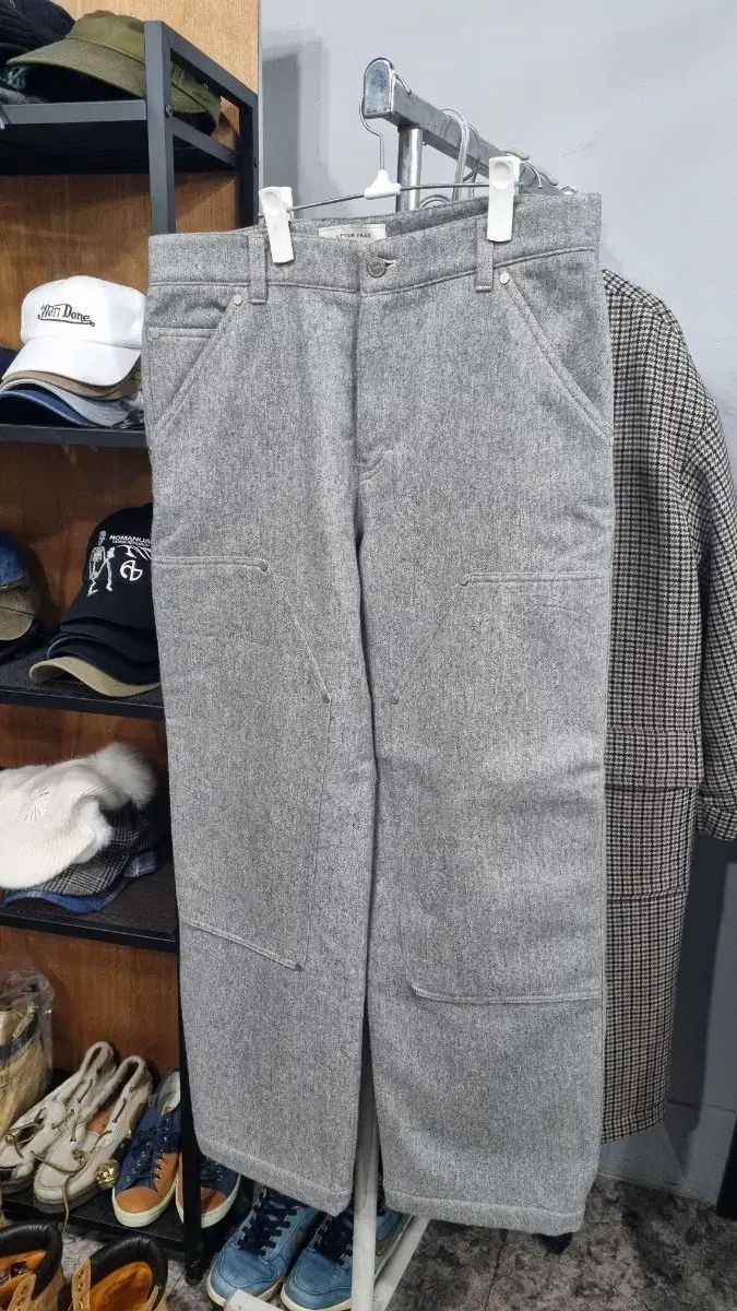 AFTER PREY グレー色 ウール混 ワイドパンツ 34size