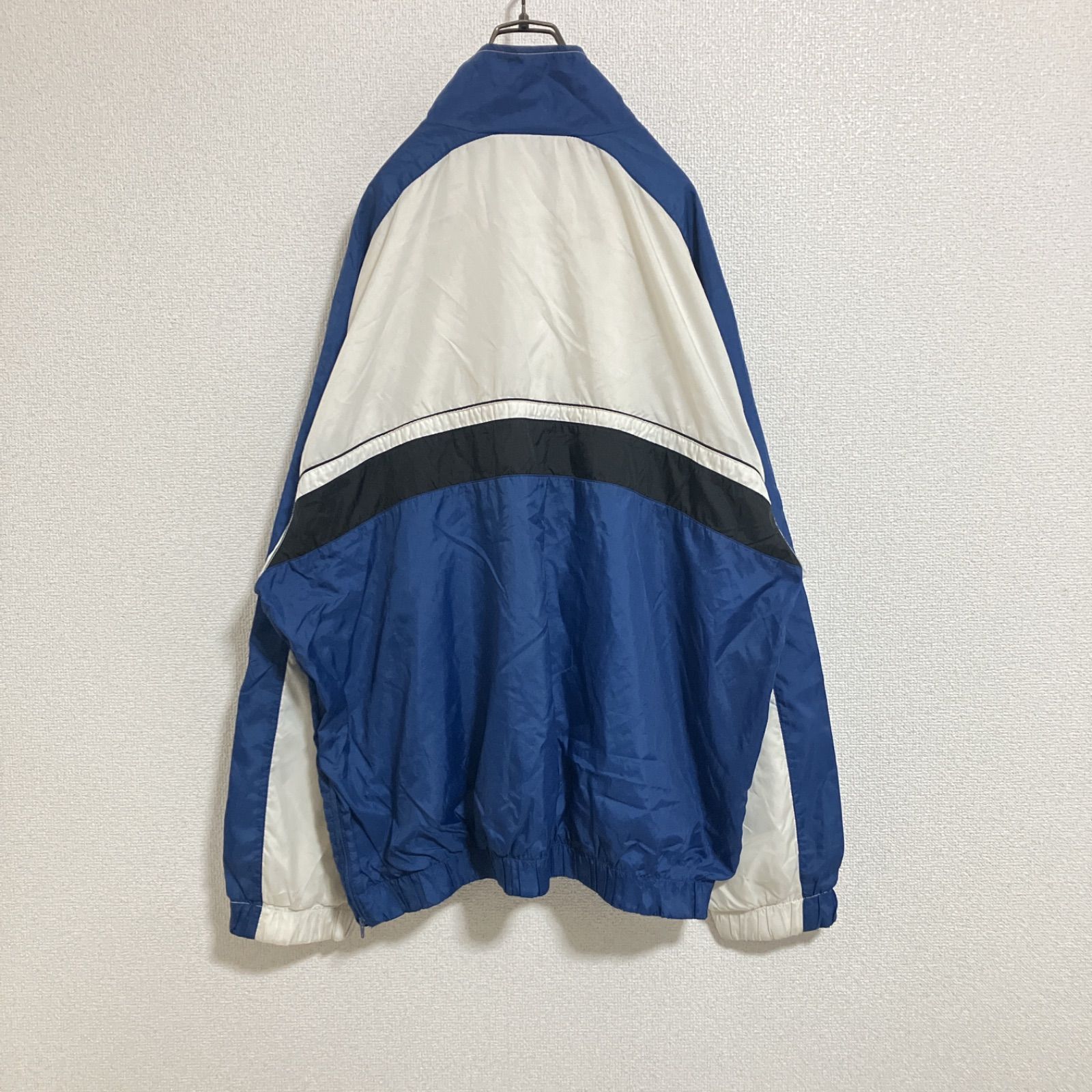 銀タグ】90s NIKE ナイキ センターロゴ刺繍 ハーフジップナイロン