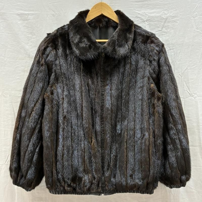 古着 毛皮 リアル ファー レザー ジャケット リバーシブル ジップアップ ブルゾン 11 レディース - ISItems 古着 50146992