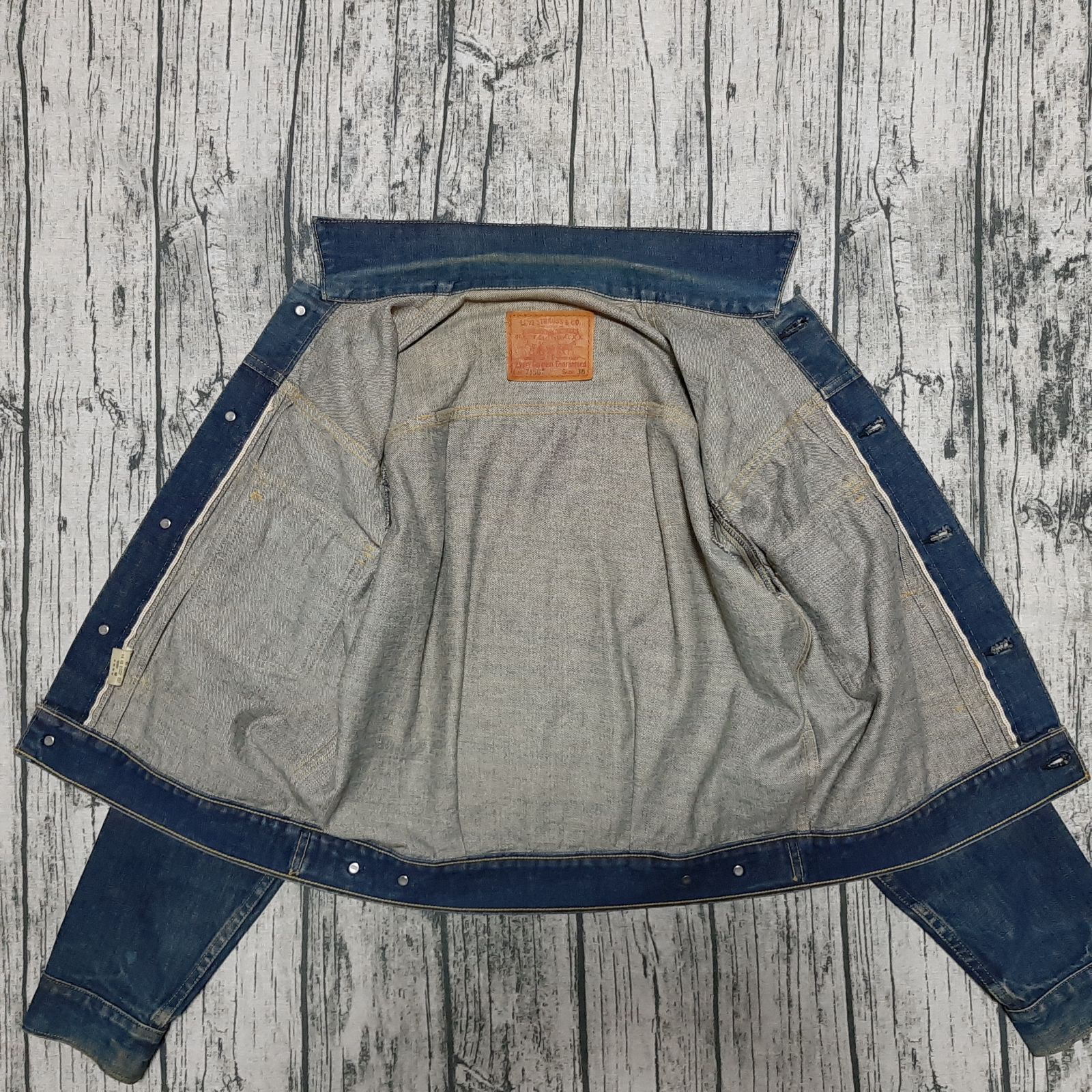 90s LEVI'S 507XX セカンド 2nd レザーパッチ 日本製 40 Special!】1950's LEVI'S 507XX(2nd) 革パッチ デニムジャケット