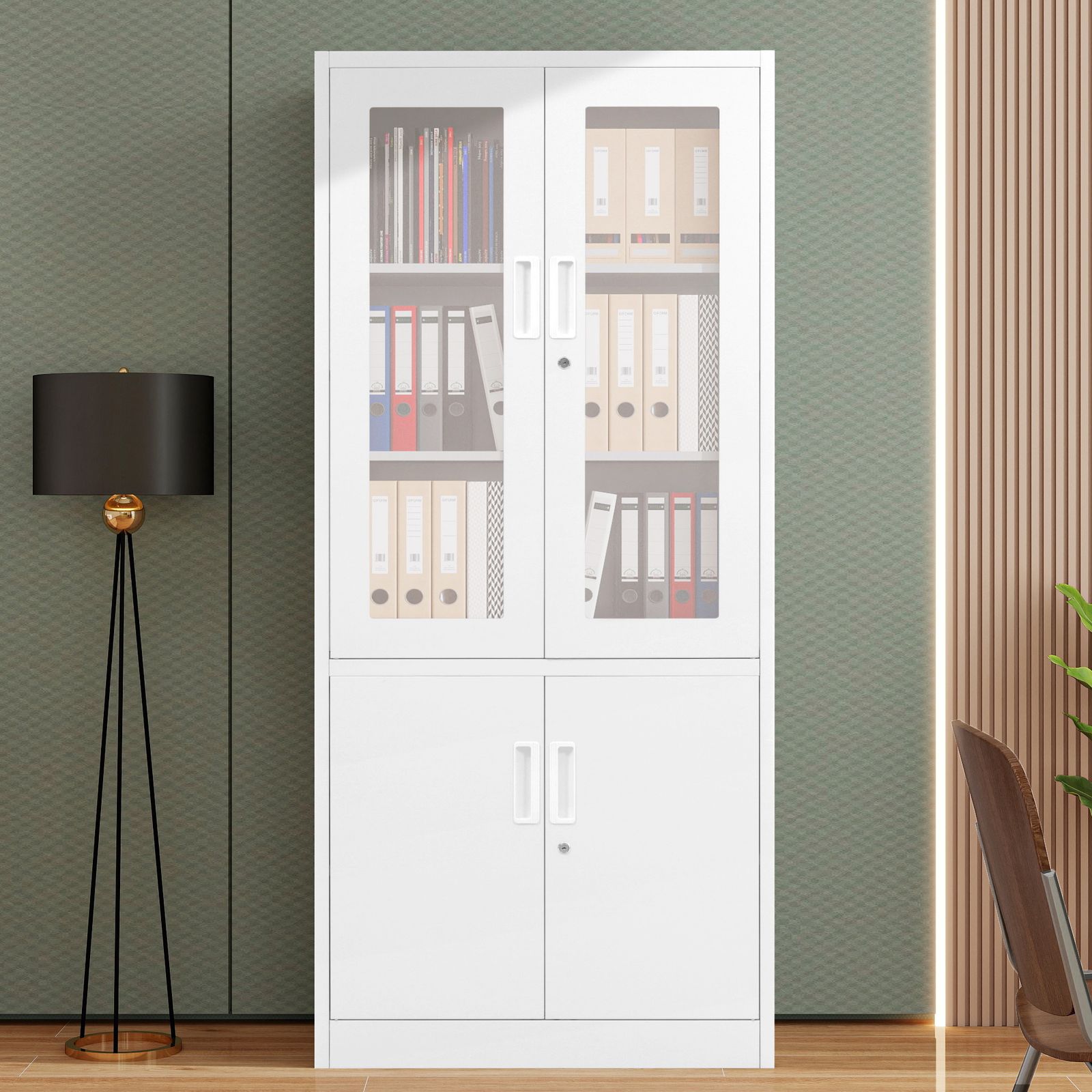 スチール書庫 両開き書庫 書類保管庫 高さ180cm 保管庫 収納 オフィス