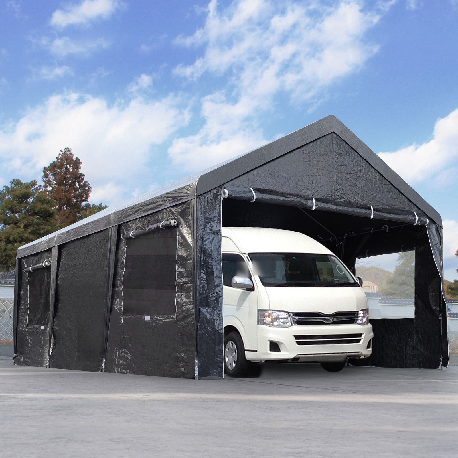 UPF50+UVカット&防雨】 大型 車庫テント ガレージテント 間口3.6×高さ5.6×奥行2.9m パイプ車庫 大型簡 Amazon.co.jp:  パイプ倉庫 間口5.5ｍX奥行5.6ｍX高さ2.9ｍ 9.3坪 太パイプ 角パイプベース式 ガレージテント 車2台収納可能 車庫 法人も個人も :  DIY・工具・ガーデン