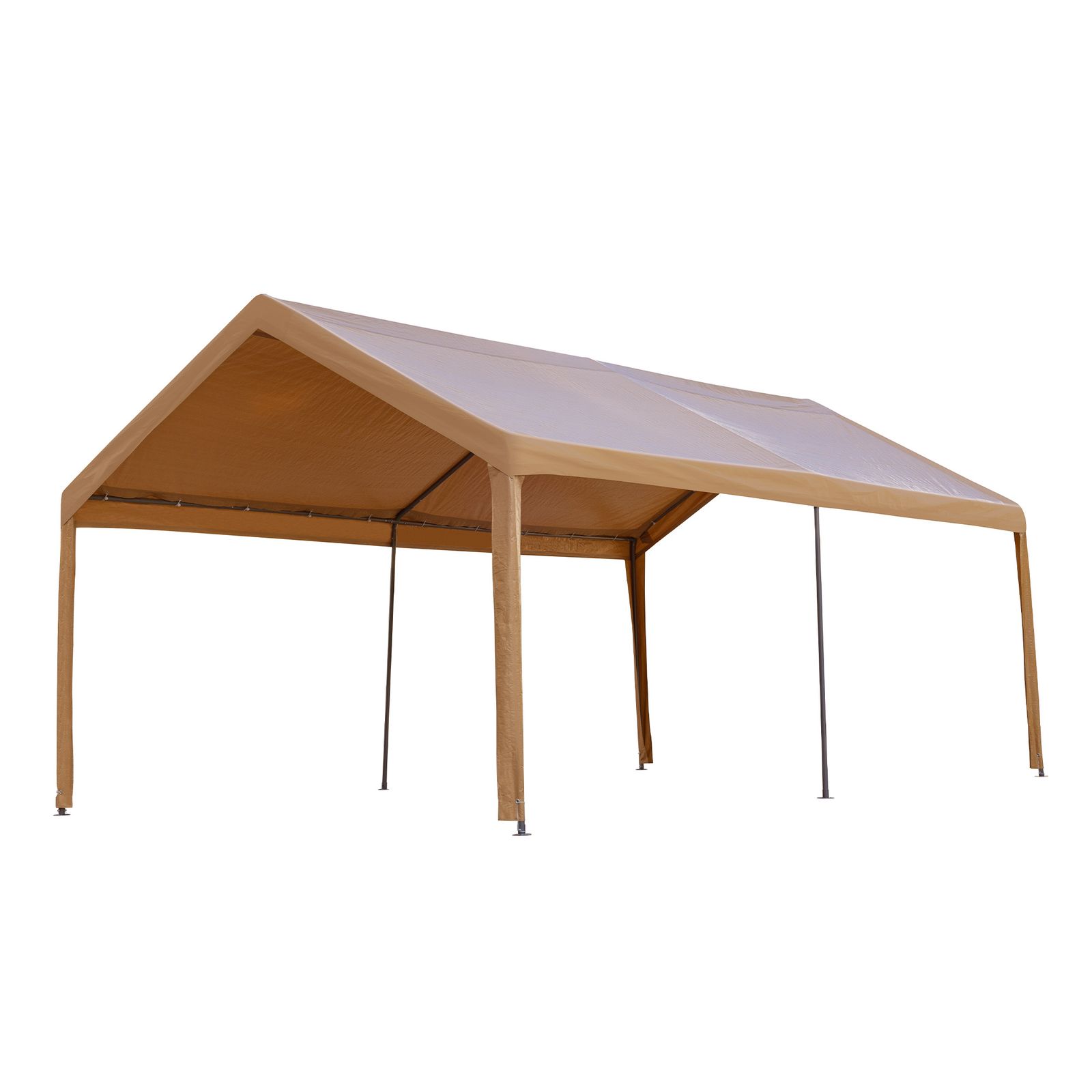 UPF 50 UVカット-防雨 テント 車庫テント ガレージテント 車庫 お祭り 倉庫 奥3.6 m×幅6 m×高さ2.9 m カーポート 軽自動車用 大型 車 駐車 スチール製 頑丈 仮設倉庫 タープテント ベージュ