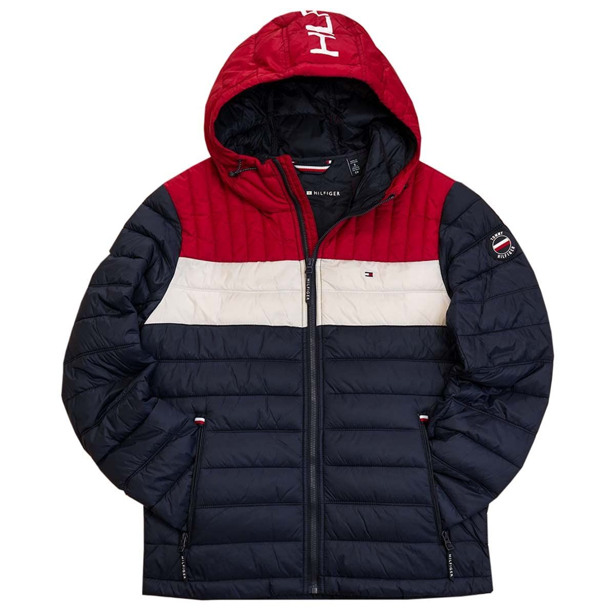 トミーヒルフィガー 中綿ジャケット 150AN555 メンズ NVY IVY COBALT ネイビー×マルチ sizeS 並行輸入品