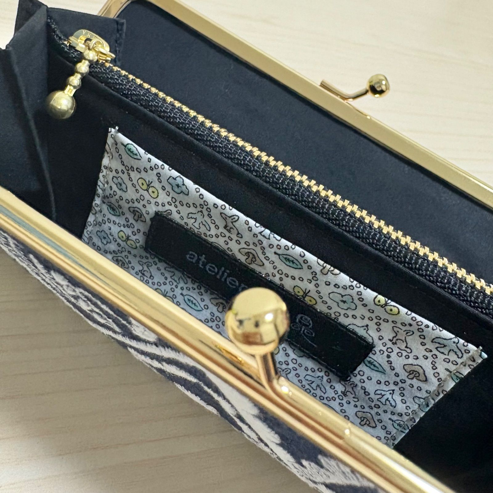 ハンドメイド がま口長財布 ミナペルホネン symphony ☆ミナペルホネン