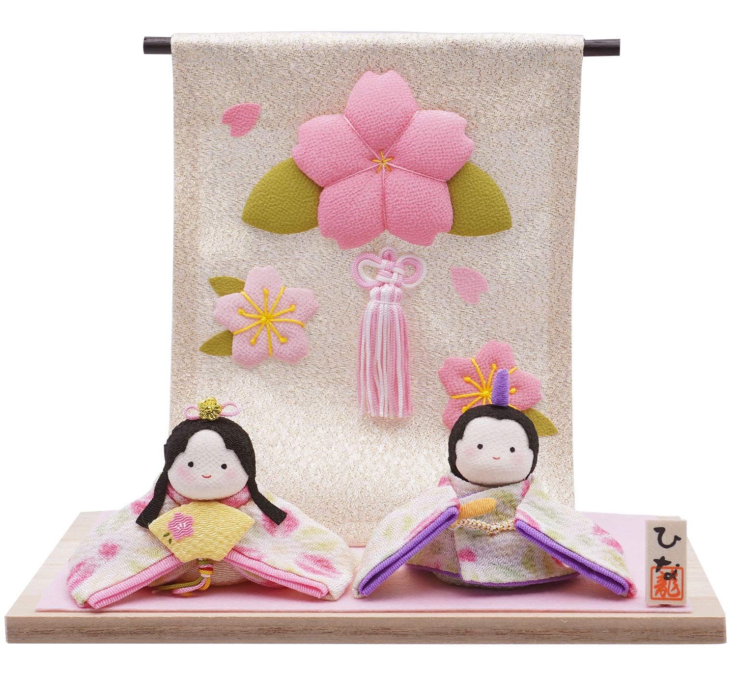 リュウコドウ 龍虎堂 ぽてりひな2人 麻の葉 桜几帳付