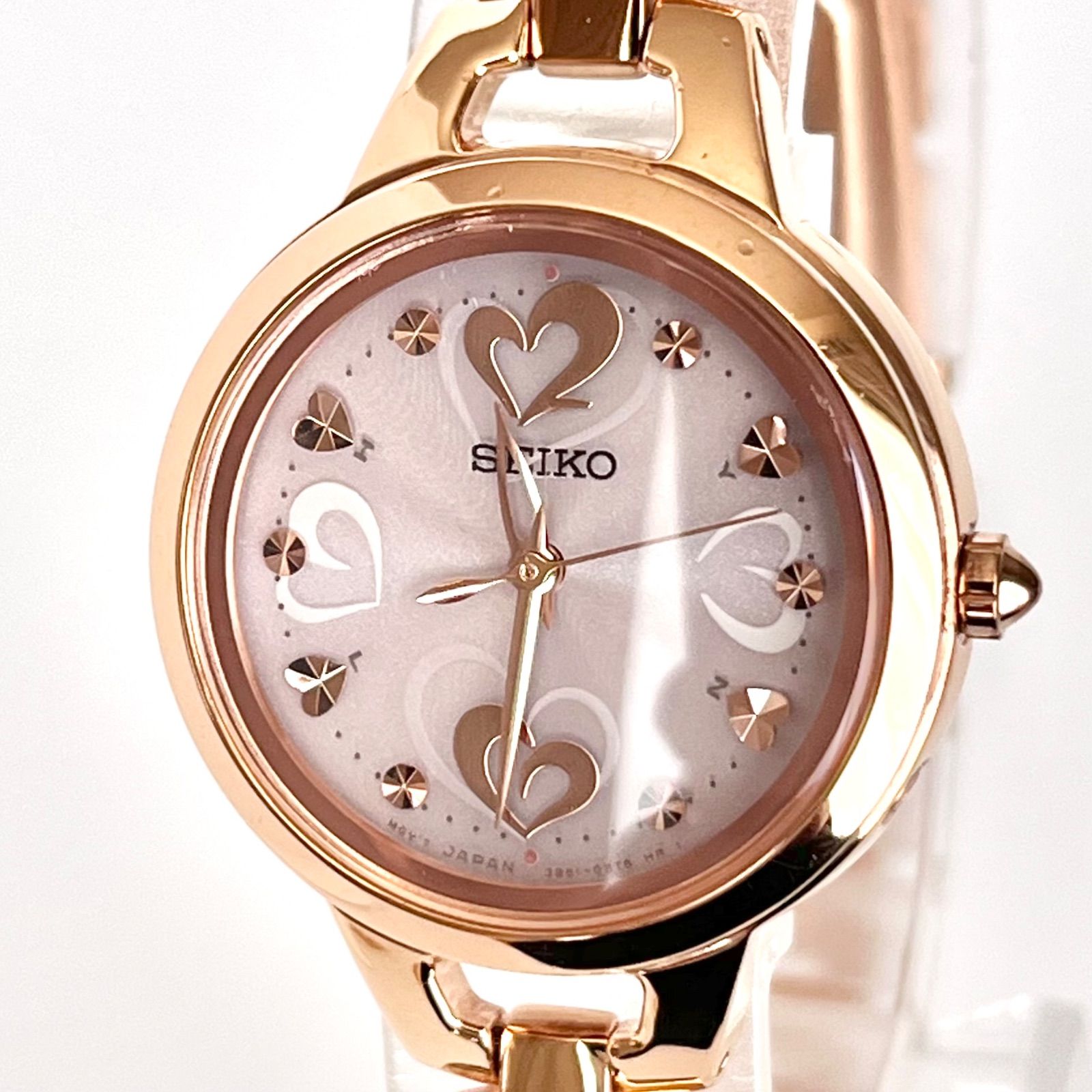 セイコー レディース 腕時計 稼働 電波ソーラー 磨き済み SEIKO ゴールド