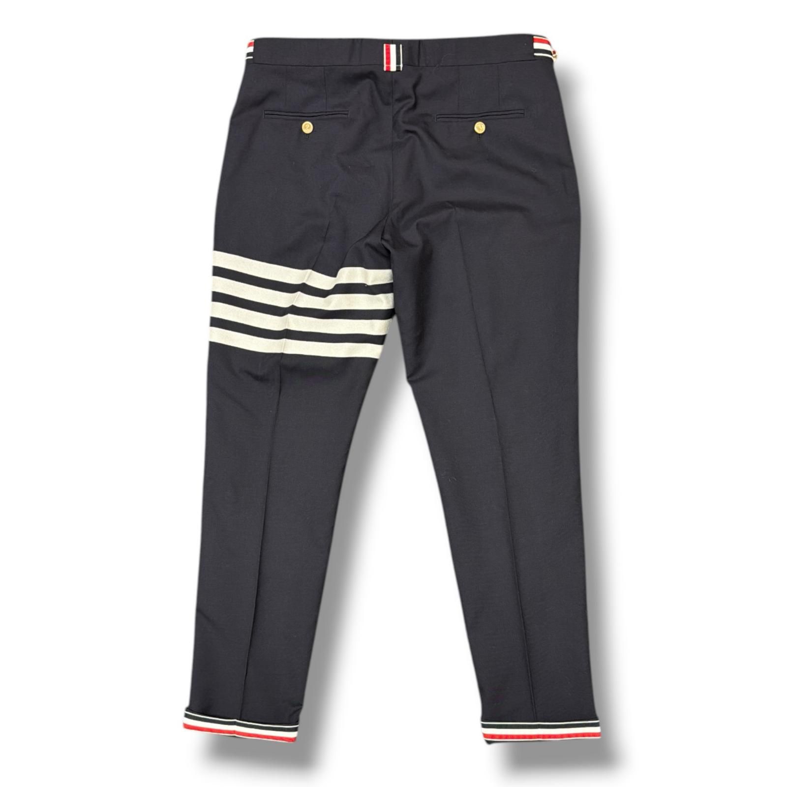 THOM BROWNE ライン スラックスパンツ トムブラウン ネイビー 50