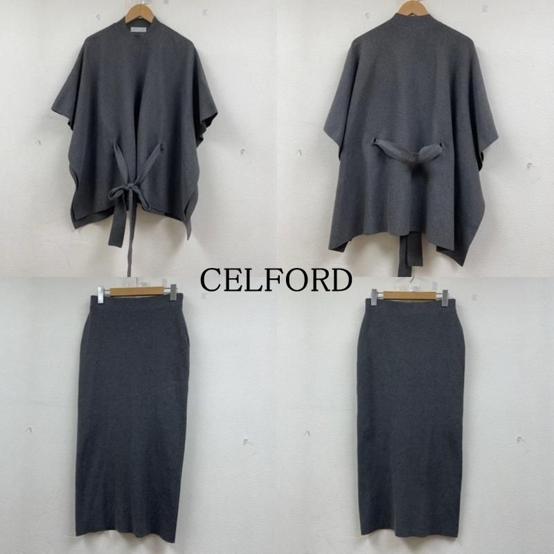 セルフォード 24AW ケープニット スカート セットアップ ポンチョトップ ロングタイトスカート CWN0244113 レディース 38 ISItems 古着 50146951