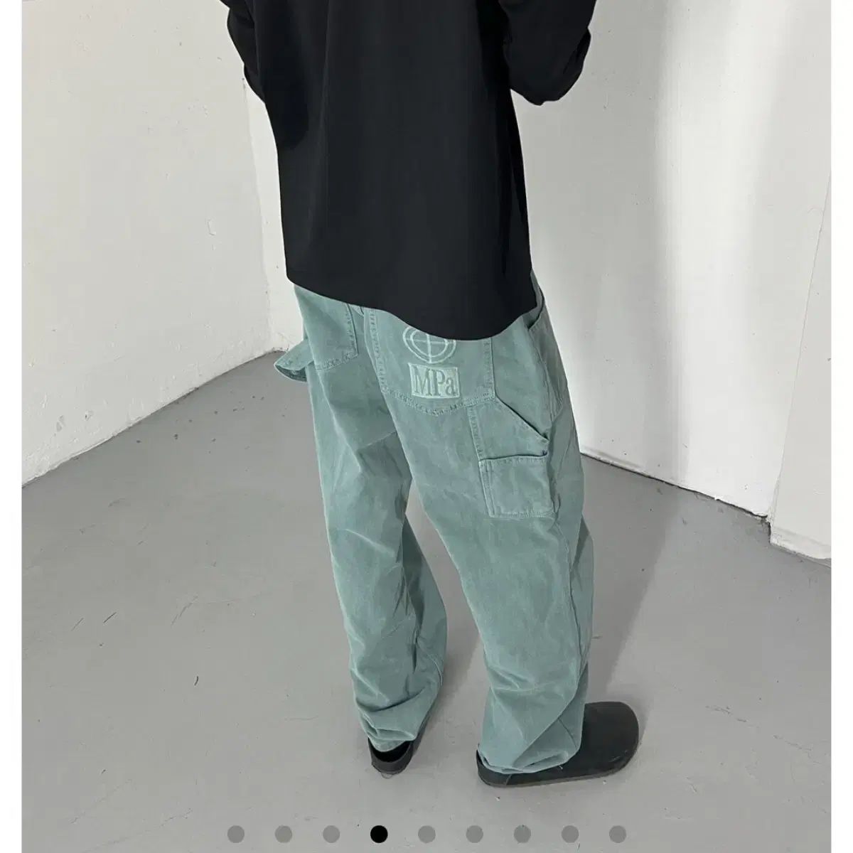 今日だけの割引 プラスチックプロダクト ペインター デニム パンツ エメラルド S