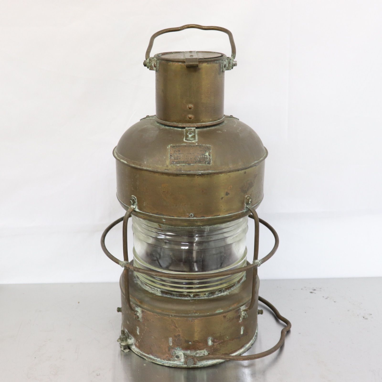 日本船舶 船舶用ランタン 真鍮 オイルランタン 幅26 × 奥行き25 × 高さ49cm アンティーク レトロ アウトドア ラクルアウトドア館