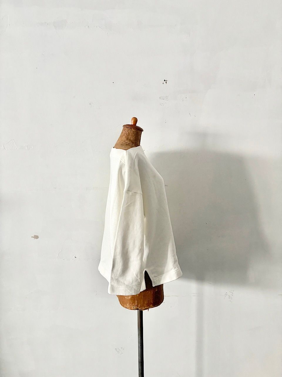 45R 裏毛の四角ボートネックトレーナー