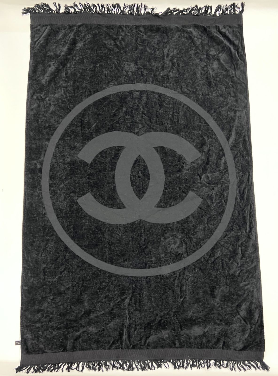 CHANEL シャネル ココマーク タオル ブラック ブランケット コットン ヴィンテージ レディース HIBUOCHI VINTAGE
