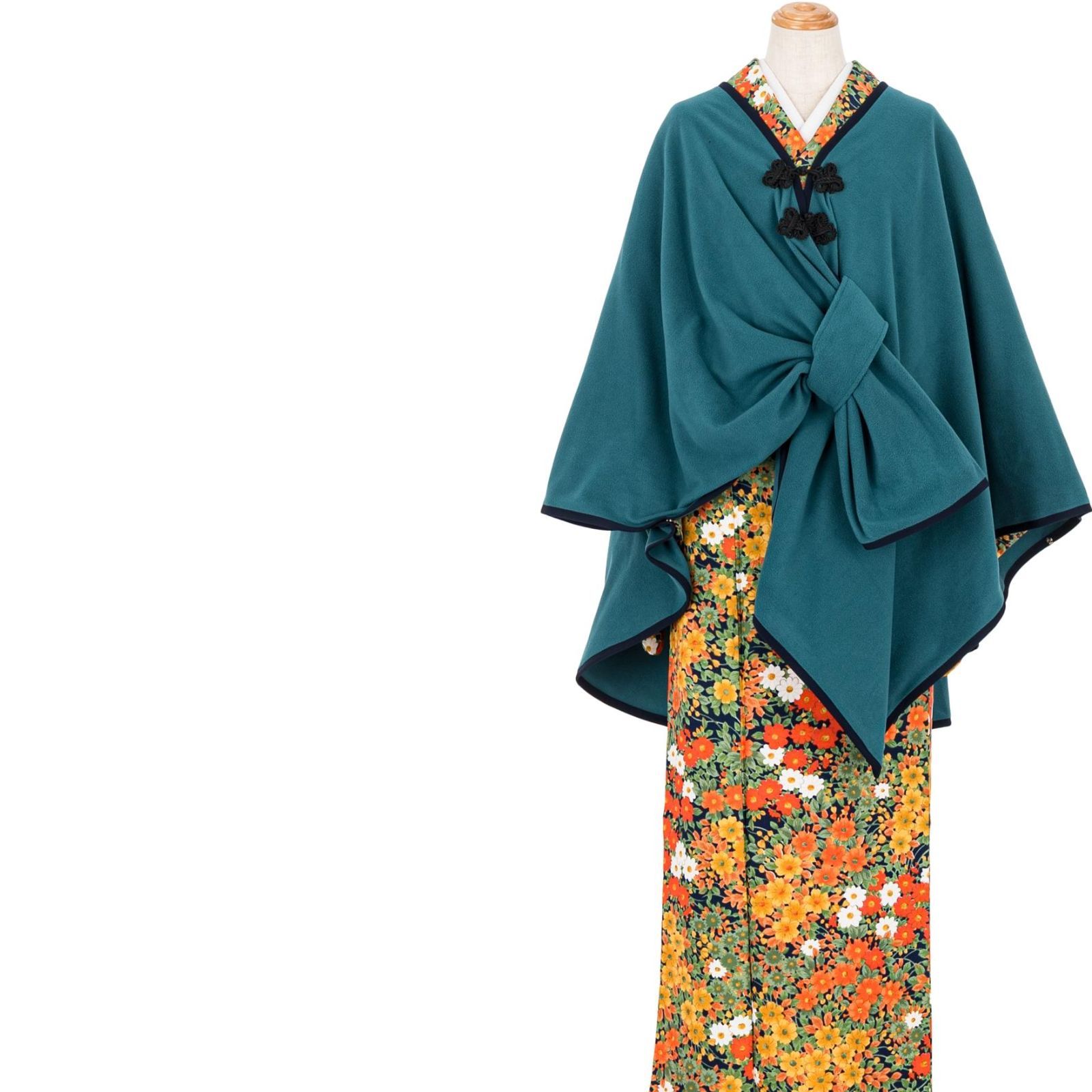 着乃嘉 チャイナボタン付きポンチョ