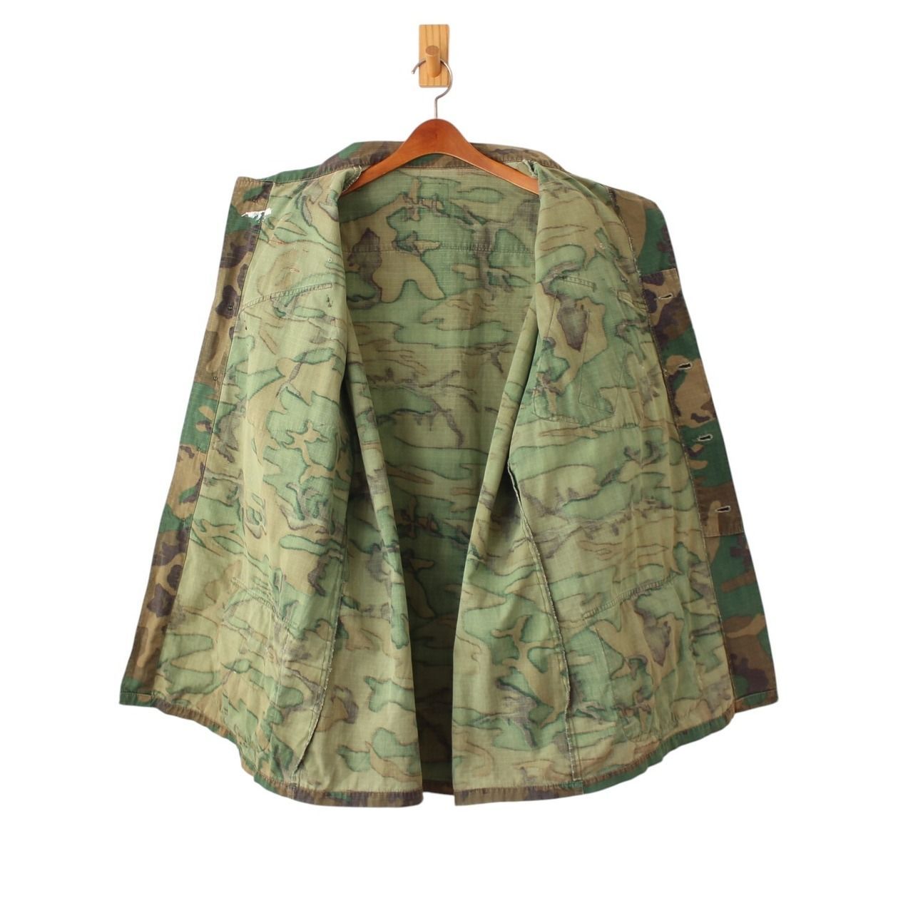 希少　米軍　実物　ジャングルファティーグ　ブラウンリーフ　ERDL 楽天市場】60s ☆ US ARMY 米軍実物 3rd 最初期 ノンリップ ジャングル