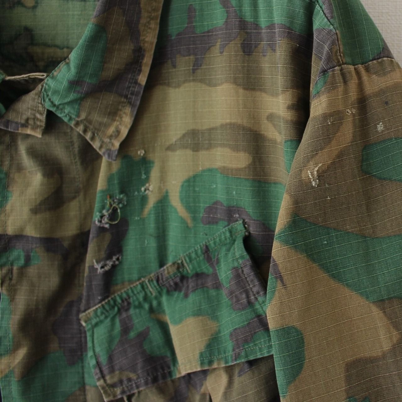 ジャンク U.S.ARMY 米軍 70s ジャングルファティーグジャケット ERDL