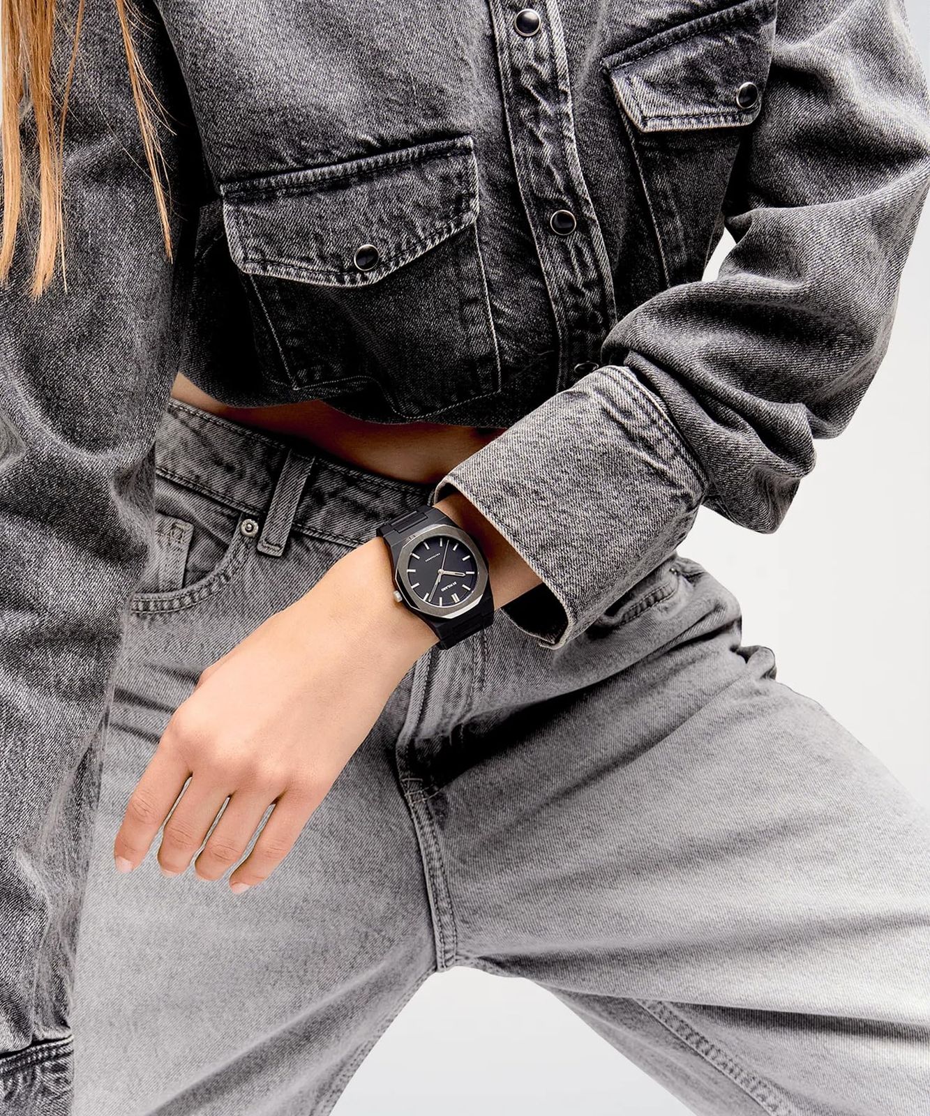  D 1ミラノ 腕時計 時計 メンズ PCBJ 13 ポリカーボン スペースグレイ SPACE GREY 40 5 ㎜ ガンメタリック アンクレット アクセサリー