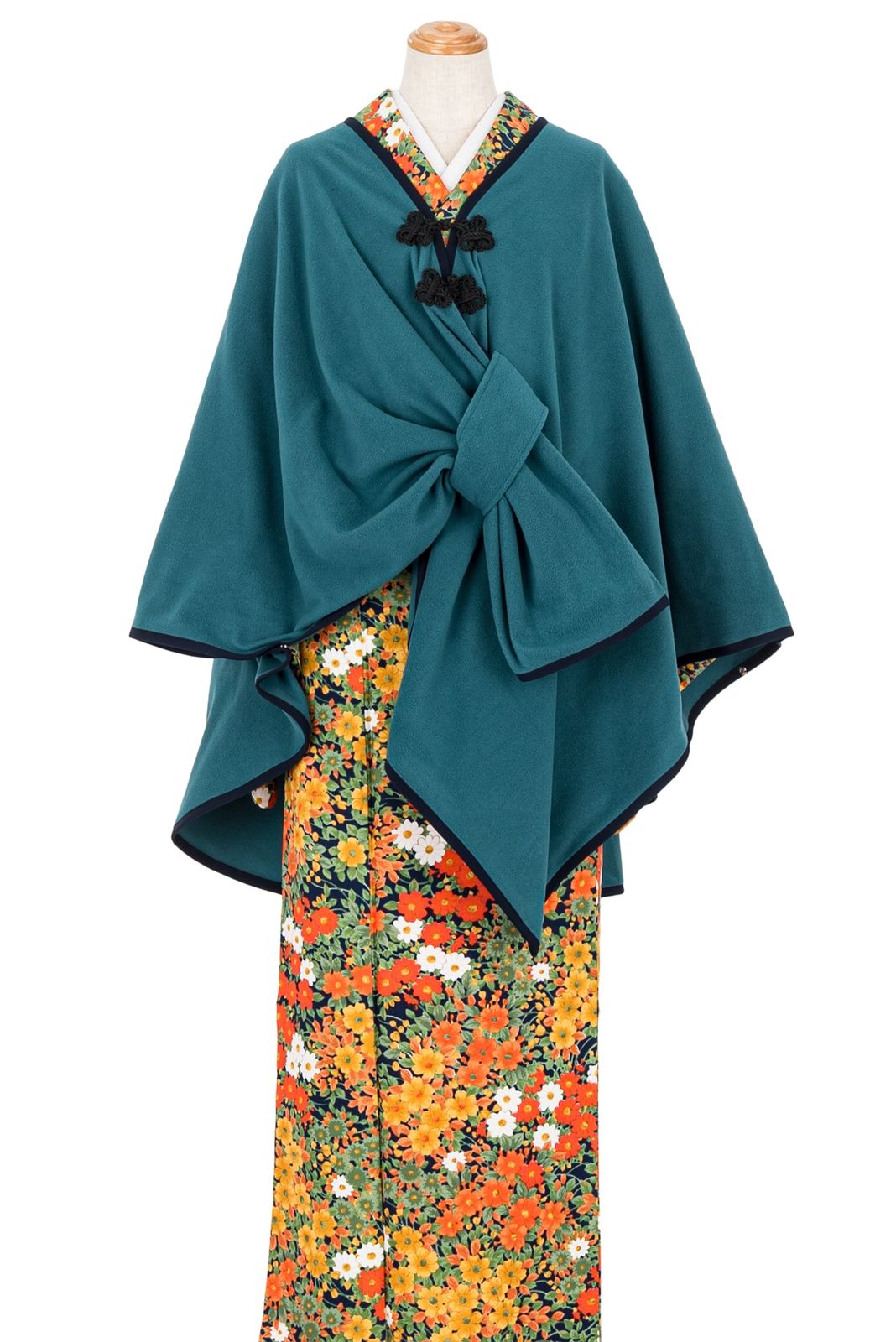 着乃嘉 チャイナボタン付きポンチョ